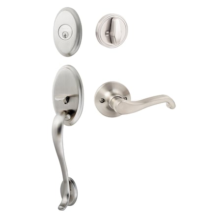 Sure-Loc Hardware Sure-Loc Hardware Aspen Handleset, Sage Lever Handleset Trim, Satin Nickel, Right Hand AN507-SG RH 15